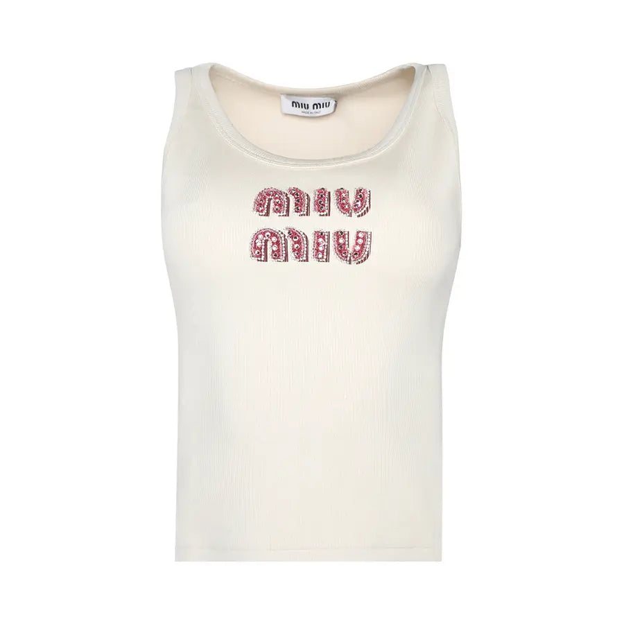 MIU MIU PINK LETTERS TANK TOP